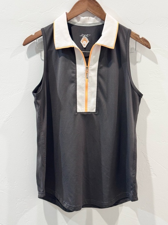 Jofit Tops - Jofit Golf Sleeveless Polo 1/4 Zip White Collar Orange Trim Women's Size Medium